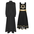 thumbnail image 1 of Kaerm Women Liturgical Praise Dance Outfits 2pcs Worship Spiritual Modern Lyrical Dance Dress Black M, 1 of 6