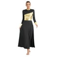 thumbnail image 1 of Kaerm Women Liturgical Praise Dance Worship Long Dress Long Sleeve Applique Full Length Church Maxi Dress Black XL, 1 of 7