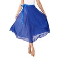 thumbnail image 1 of Kaerm Women Sheer Ballet Wrap Skirts Solid Color Flowy Skirts Lace-up Apron Dance Skirts Royal Blue One Size, 1 of 7