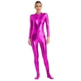 thumbnail image 1 of Kaerm Women's One-Piece Gymnastics Leotard Spandex Zentai Unitard Body Suit Jumpsuit Dancewear Hot Pink L, 1 of 6