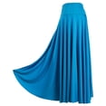 thumbnail image 1 of Kaerm Women's Ruffle High Waist Elastic Waistband Dance Skirts Ballroom Dance Stage Performance Sky Blue L, 1 of 6