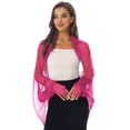 thumbnail image 1 of Kaerm Women's Sun Protection Arm Sleeves Chiffon Shawl Scarf Bolero Shrug Cardigan Sweater Hot Pink One Size, 1 of 7
