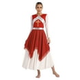 thumbnail image 1 of Kaerm Womens Liturgical Praise Dance Dress Metallic Shiny Cross Church Robe Praisewear Worship Dance Dress Burgundy XL, 1 of 7