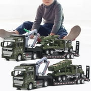 Kaesi 1/50 Scale Army Trailer Model Figure Educational Pull-back Function Army Trailer Missiles Vehicle Model Toy for Student