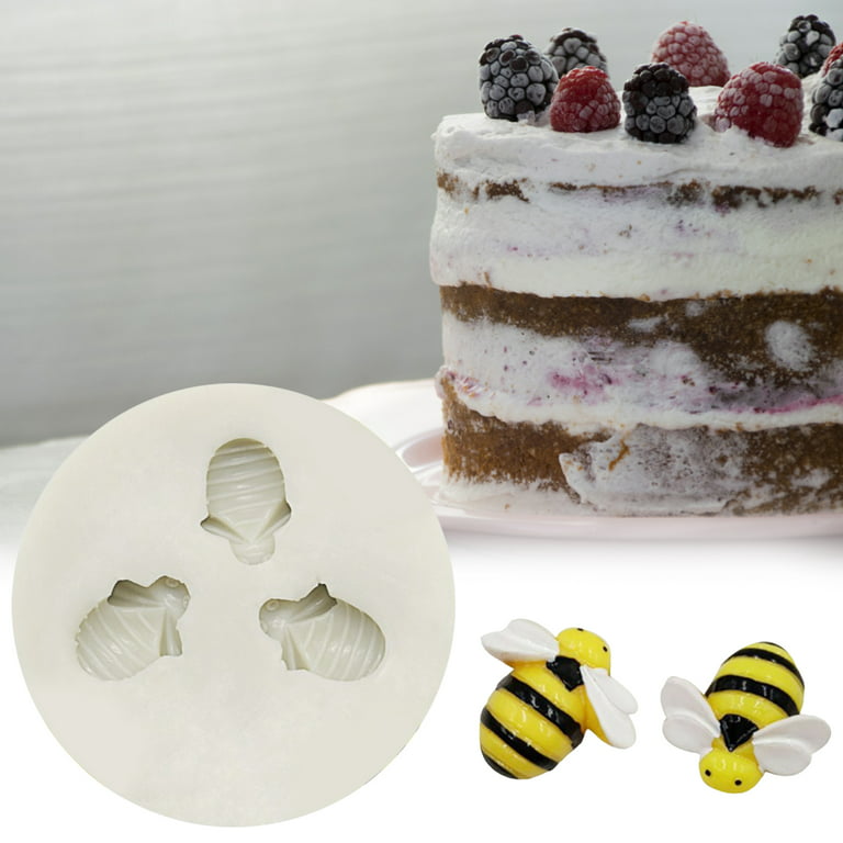 Kaesi 3 Cavities Cake Mold Non Stick Food Grade Silicone Cute 3D