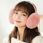 Kaesi Foldable Ear Warmer Keep Warm Plush Unisex Soft Ear Warmer for Outdoor Black