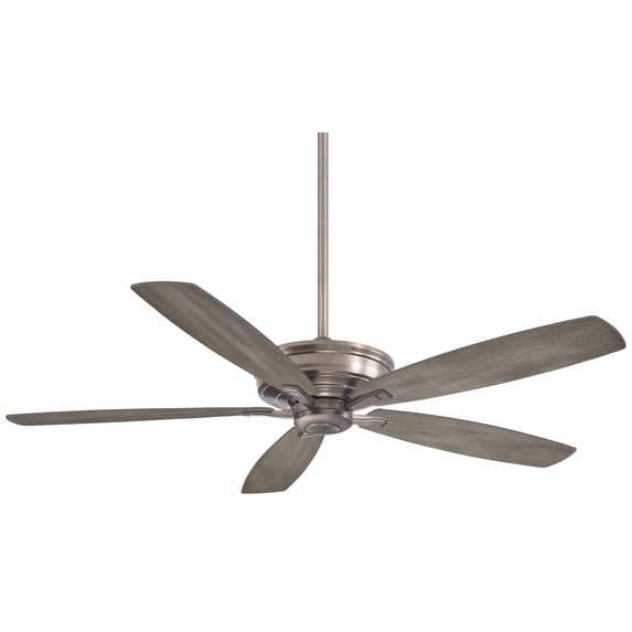 Kafe Ceiling Fan In Transitional Style 15 Inches Tall By 60 Inches Wide-Brushed Nickel Finish-Seashore Grey Blade Color Minka Aire Fans F696-Bnk