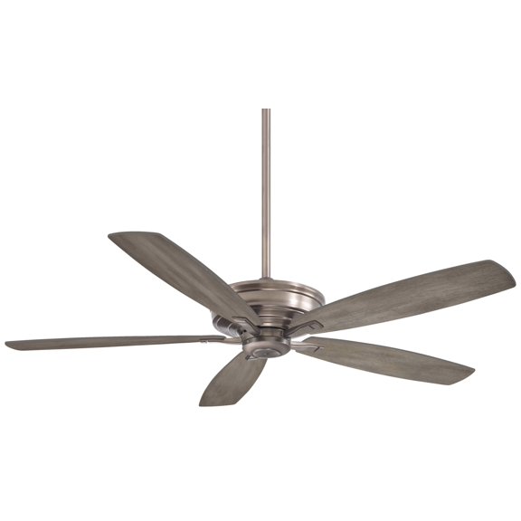 Kafe Ceiling Fan In Transitional Style 15 Inches Tall By 60 Inches Wide-Brushed Nickel Finish-Seashore Grey Blade Color Minka Aire Fans F696-Bnk