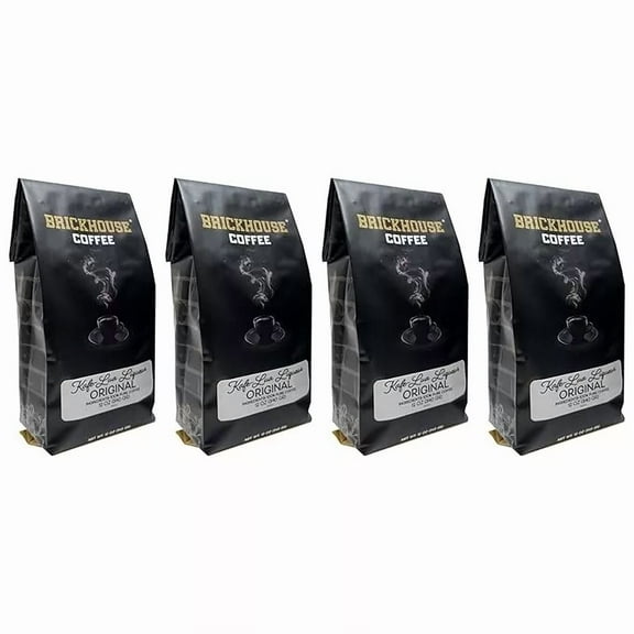 Kafe-Lua Liqueur Flavored Ground Coffee By Brickhouse, Original, 4 x 12oz Bags