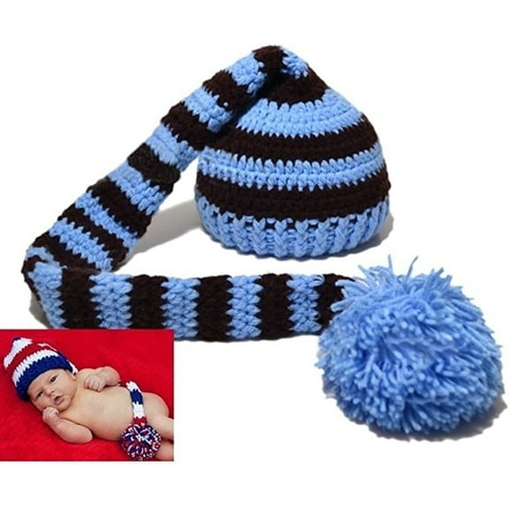 YEKEYI Baby Christmas Elf Long Tail Crochet Beanie Knit Hat Stocking Caps