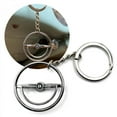 thumbnail image 1 of KaferLab  1960-63 Volkswagen Beetle Chrome Dished Steering Wheel Keychain - Wolfsburg Button, 1 of 1