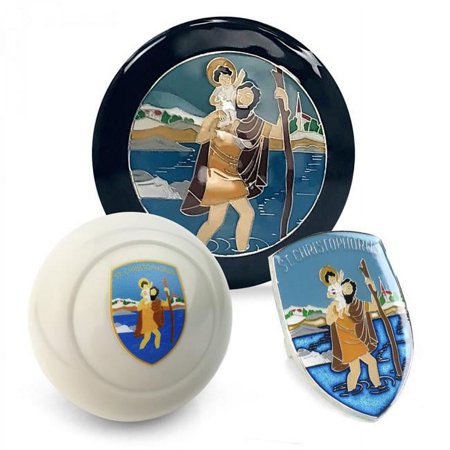 KaferLab 788556 St Christophorus 3 Piece Kit - Horn Button, Hood Crest & Ivory 10 mm Shift Knob