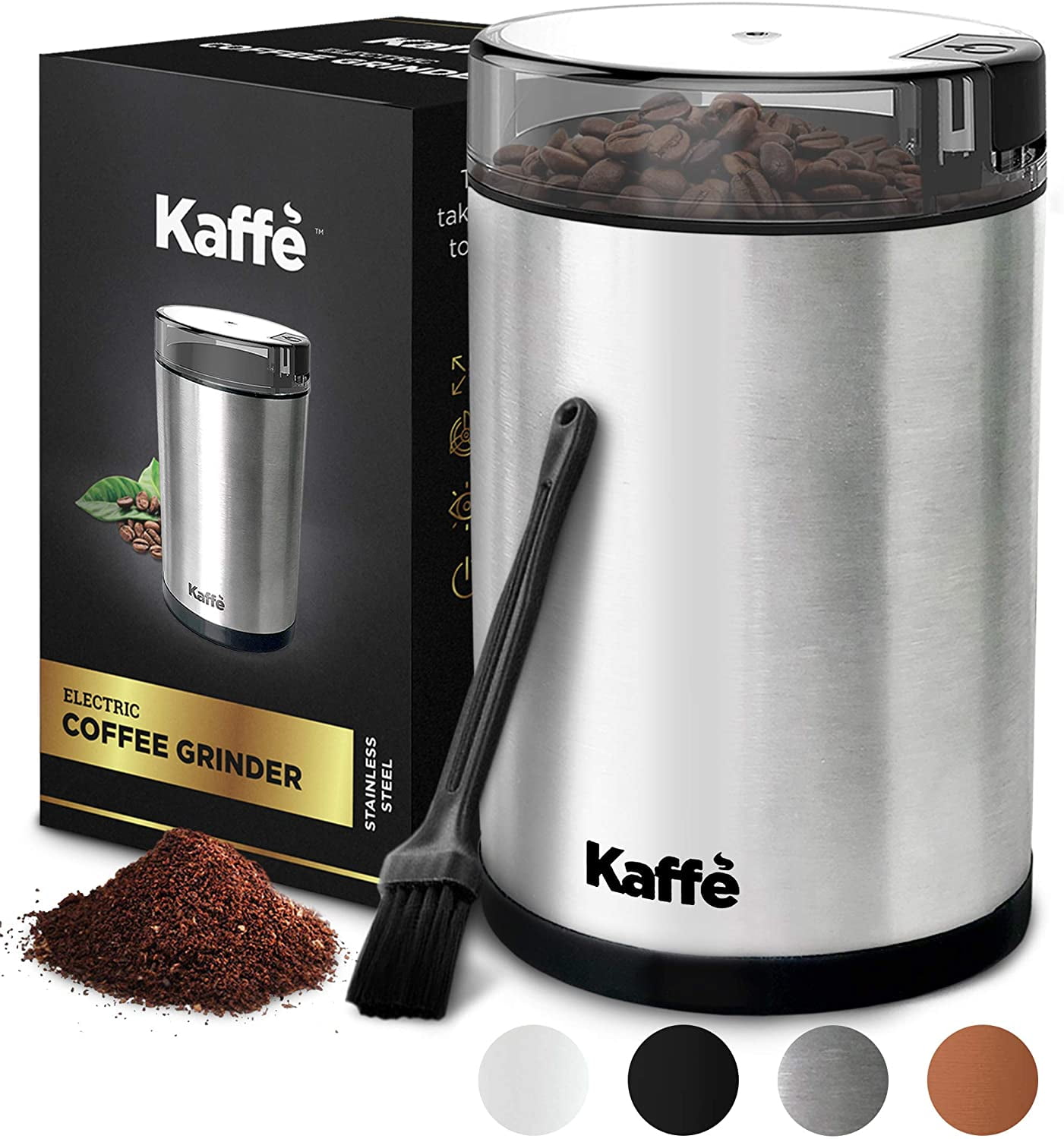  Kaffe Coffee Grinder Electric. Best Coffee Grinders for Home  Use. (14 Cup) Easy On/Off w/Cleaning Brush Included. Copper: Home & Kitchen