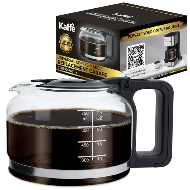 Kaffe 5-Cup Universal Replacement Coffee Carafe – Durable Glass, Compatible with Most Coffee Makers