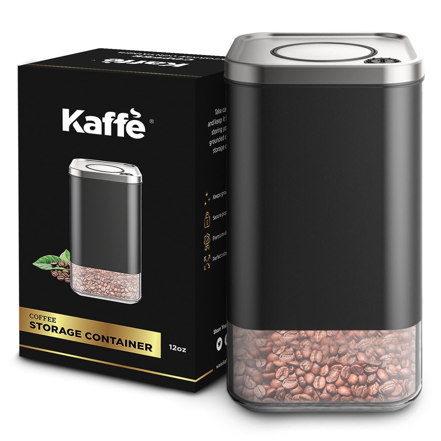 Kaffe Coffee Canister, Perfect Coffee Container Airtight, Smart Coffee