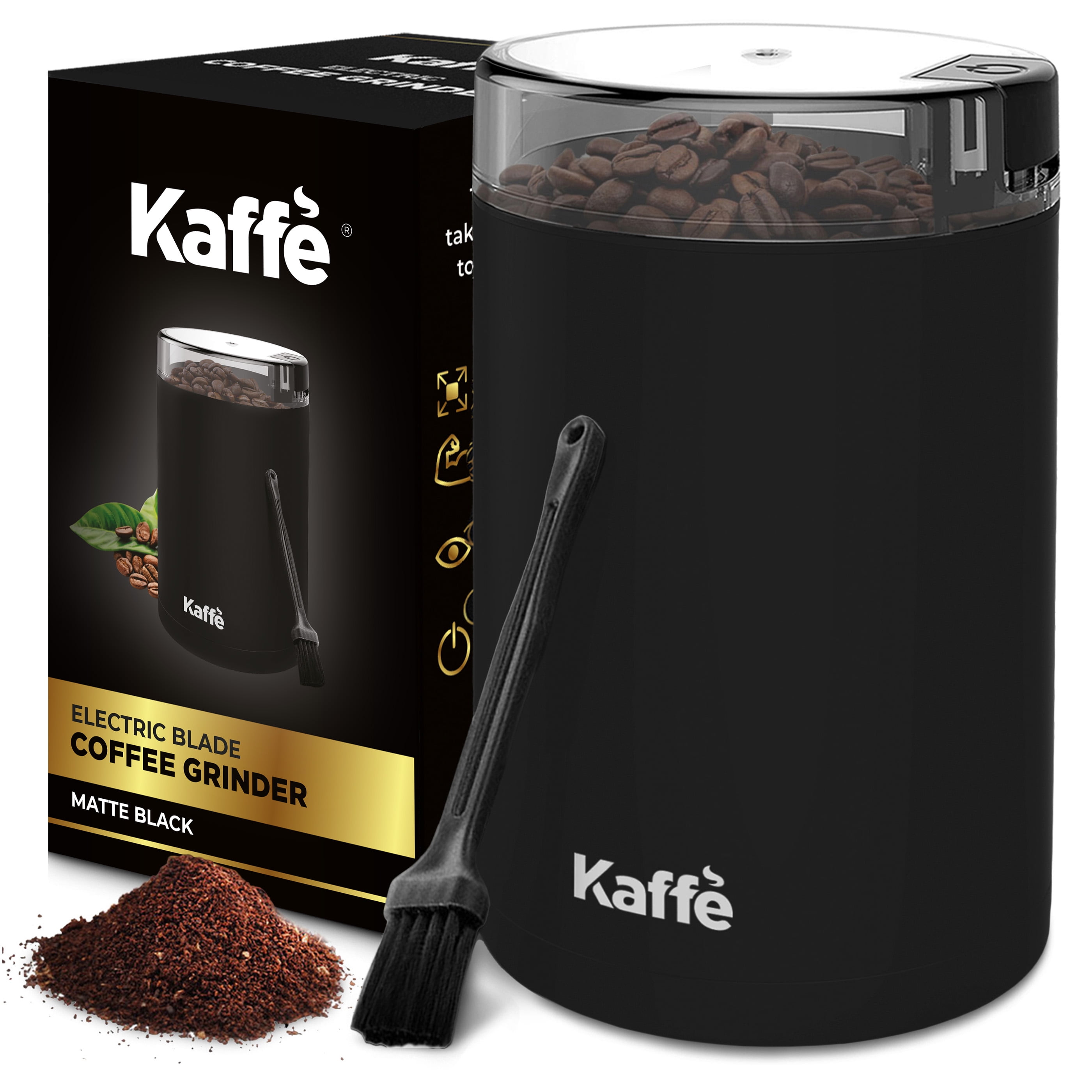 Kaffe Electric Blade Coffee Grinder w/Removable Cup. 4.5oz 14-Cup