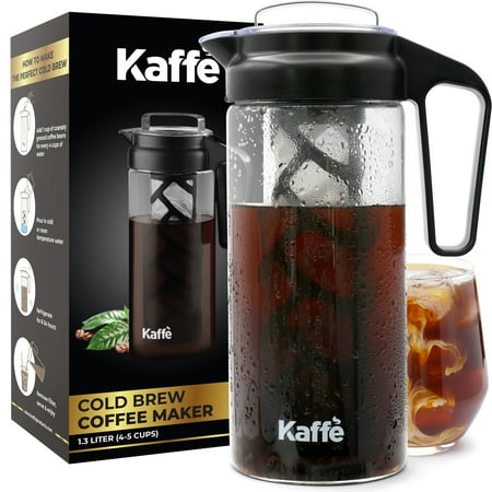 Kaffe Cold Brew Coffee Maker, 1.3L cold brew pitcher, Cold brew coffee and Tea Brewer, Easy to clean Mesh filter, iced coffee accessory, Tritan Glass cold coffee maker price history and forecast - Kaffe KF9020