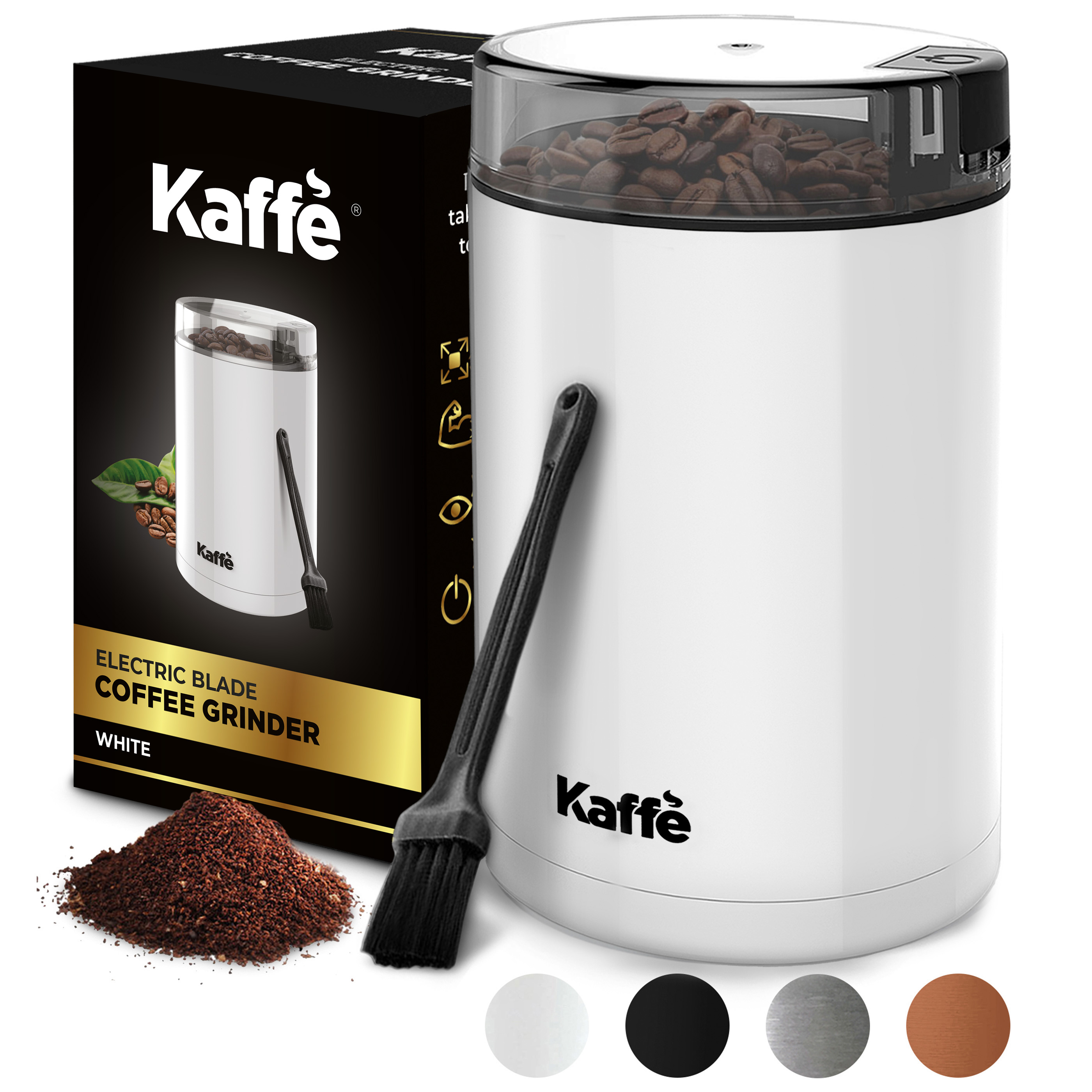Kaffe Electric Coffee Grinder, Spice Grinder,3.5oz/14 Cup, Matte Black
