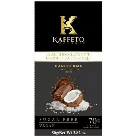 Kaffeto Gourmet Dark Chocolate Bar with coconut and sea salt 2.82 oz