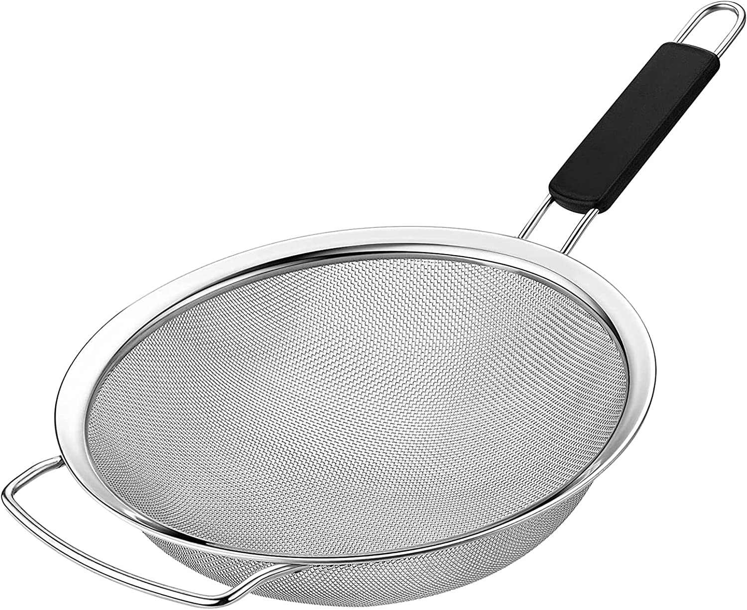  Kafoor 10 Stainless Steel Fine Mesh Strainer With Rubber Handle 