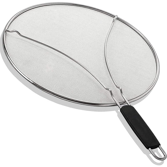 Kafoor 13 inch Grease Splatter Screen for Cooking with Soft-Grip|Splatter screen for frying pan|Works as a strainer