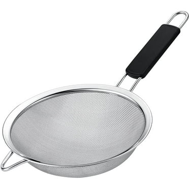 Kafoor 6.3" Fine Mesh Strainer with Thermo Plastic Rubber handle - Ideal to Sift Flour, Icing Sugar, Fruits and Vegetables.