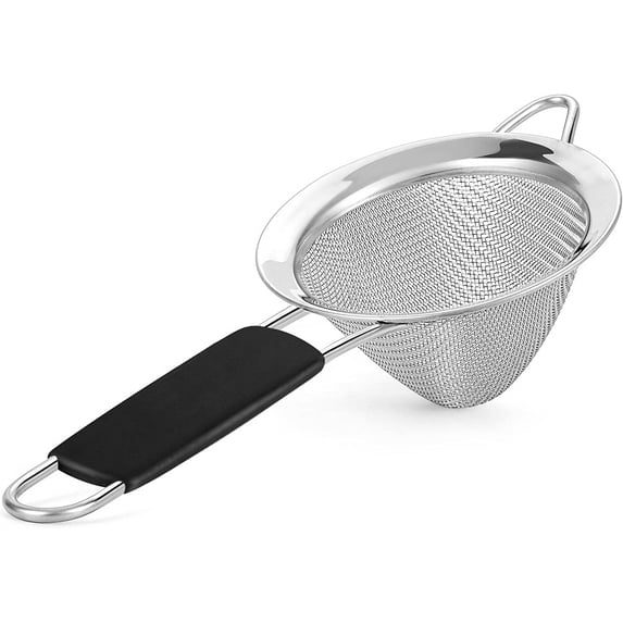 Kafoor Fine Mesh Strainer - 3.3 Inch TPR Conical Sieve - Tea Strainers for Loose Tea, Coffee Strainer, Food Strainer, Juice Strainer, and Much More!