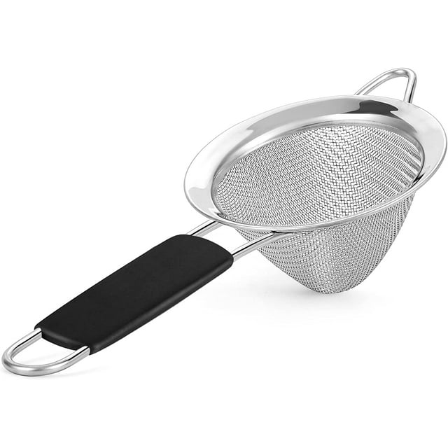 Kafoor Fine Mesh Strainer 3.3 Inch TPR Conical Sieve Tea Strainers for Loose Tea, Coffee