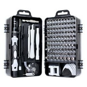 Kafsov 115-in-1 Precision Screwdriver Set, Multi-functional Repair Tool Kit for Cell Phones, Laptops, and More Black