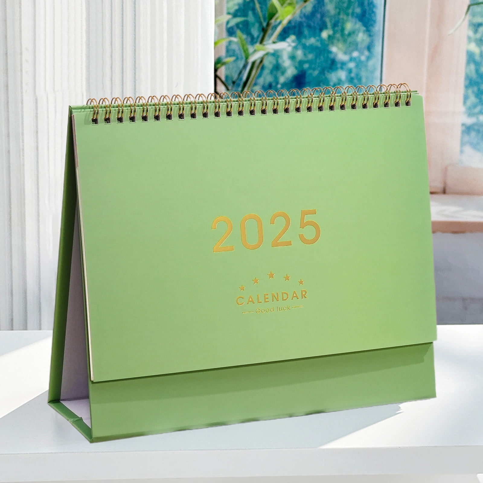 Kafsov 2025 Desk Calendar Standing Flip Desktop Planner, Mini Daily