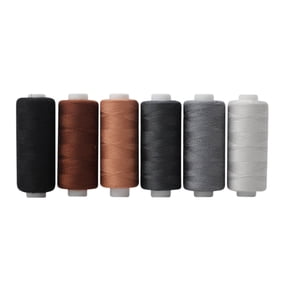 Kafsov 36 Colors Sewing Thread Set, Polyester Fiber, 400 Yards Each Spool, Perfect for Machine, Hand Stitching, Ideal for Garments, Bed Sheets, Crafts, No Fading or Pilling, 6 Spools per Pack Black