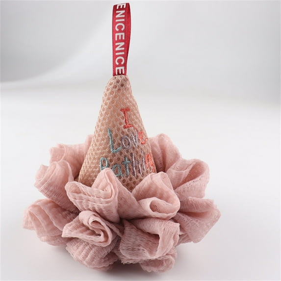 Kafsov 4-Pack Bath Sponges and Shower Loofahs, 50g Mesh Balls in 4 Solid Colors for Gentle Exfoliation and Cleansing, Perfect for Men and Women Pink