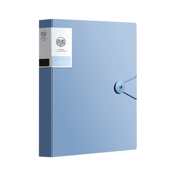 Kafsov 80-Page A4 Transparent Insert Folder for Data, Music Scores, and Certificates, Durable Plastic Test Paper Storage Book with Matte Texture Sky Blue