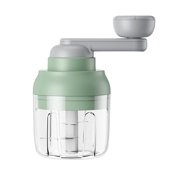 Kafsov ABS Manual Food Processor, Garlic Ginger Pepper Meat Crusher Vegetable Tools for Restaurant Baking and Cooking, Capacity 250ml Green
