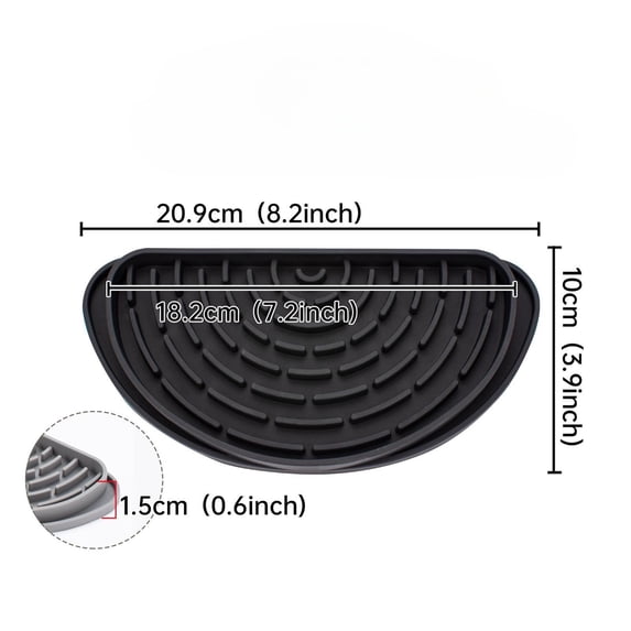 Kafsov Adjustable Refrigerator Drip Catcher Tray with Non-Slip Rubber, Easy to Clean and Maintain, Perfect for Ice and Water Dispenser Pans Black