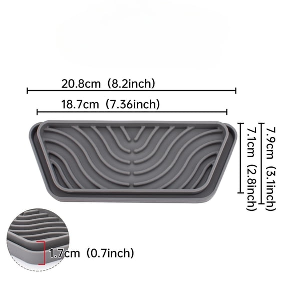 Kafsov Adjustable Refrigerator Drip Catcher Tray with Non-Slip Rubber, Easy to Clean and Maintain, Perfect for Ice and Water Dispenser Pans Gray