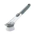 thumbnail image 1 of Kafsov Automatic Detergent Soap Dispenser with Cleaning Brush and Sink Brush for Dish Kitchen, Gray Color, 1pc, Package Weight 200g/0.44lb, Overall Product Size 24x4.5x4.5cm/9.45x1.77x1.77In Gray, 1 of 9