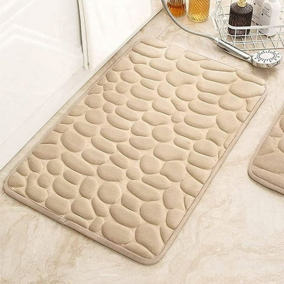 Kafsov Bathroom Rug Set of 2, Soft Absorbent Memory Foam Bath Mat and Toilet Mat, Non-Slip Backing, Machine Washable G