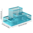 thumbnail image 1 of Kafsov Creative Multifunctional Mesh Pen Holder for Desk Organization, Space-Saving Metal Stationery Storage, Sturdy and Slip-Resistant Design Blue, 1 of 8