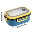 thumbnail image 1 of Kafsov Double-layer Bento Box Japanese-style Microwave Lunch Box Office Worker Reducing Meal Divided Lunch Box, Easy Carrying Design with Breathable Holes and Leak-Proof Lid Blue, 1 of 2