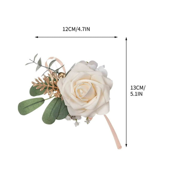 Kafsov Elegant Artificial Rose Wrist Corsage for Weddings, Suitable for Brides, Mothers, and Guests; Versatile for Country, Bohemian, French Themes and More, Ideal Gift for Loved Ones B