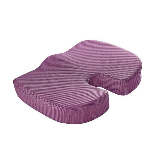 Kafsov Ergonomic Memory Foam U-Shaped Seat Cushion for Tailbone Pain Relief, Non-Slip Office Chair Pad, Washable Cover, Perfect for Car, Wheelchair, Travel, and Home Use Purple