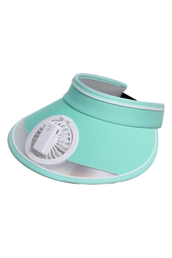 Ladies' Acrylic Sun Hat with Built-in Fan, Adjustable Three-Gear USB-Charged Visor for Enhanced Ventilation and Sun Protection, Available in Multiple Colors, Lightweight and Portable Light blue
