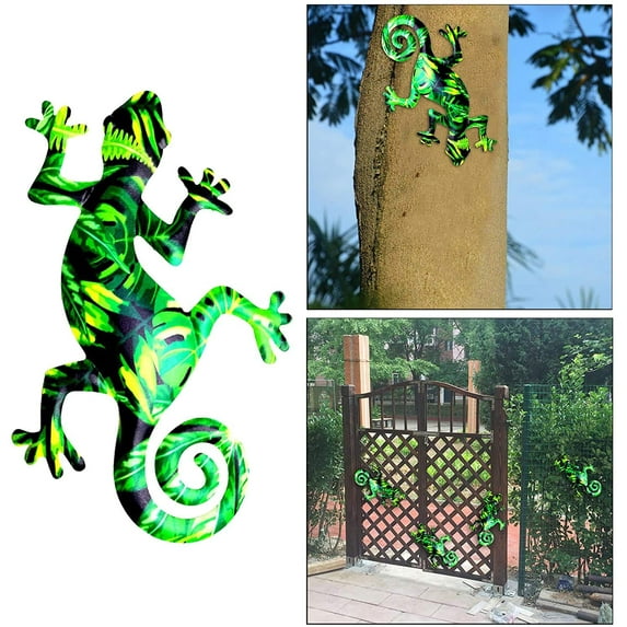Kafsov Metal Garden Art Decoration, Outdoor House Lizard Statue, Rust-Proof, Weather-Resistant, Perfect Gift for Garden Lovers, 13x22cm D