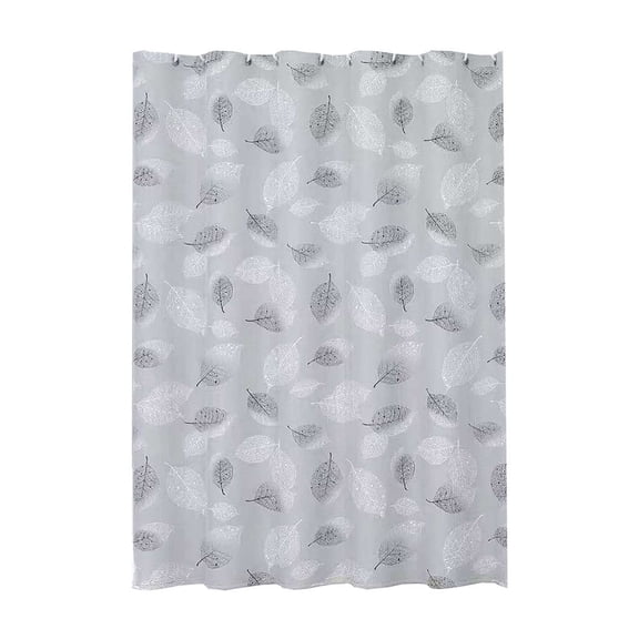 Kafsov Modern White and Gray Polyester Shower Curtain for All Seasons, Universal Bathroom Long Curtain Set with Hooks Gray