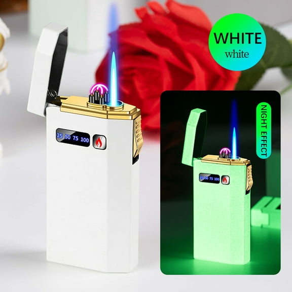 Kafsov Nightglow Metal Gas Electric Purpose Lighter, Reusable, Portable, Economical, Eco-Friendly with One Click Ignition for Hiking, Camping, Hunting, and Travel B