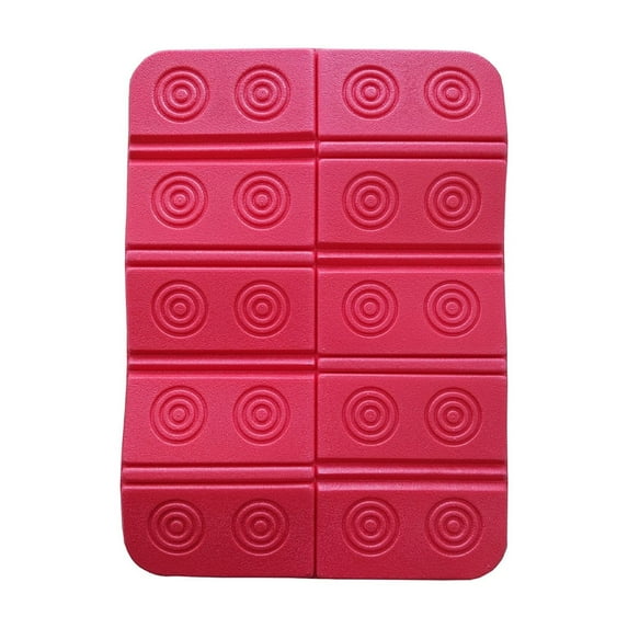 Kafsov Portable Single Parks Picnic Folding Small Seat Cushion, Comfortable High Resilience Memory Pearl Cotton Filled, Easy to Hold and Fix with Thoughtful Elastic Bands Design Red