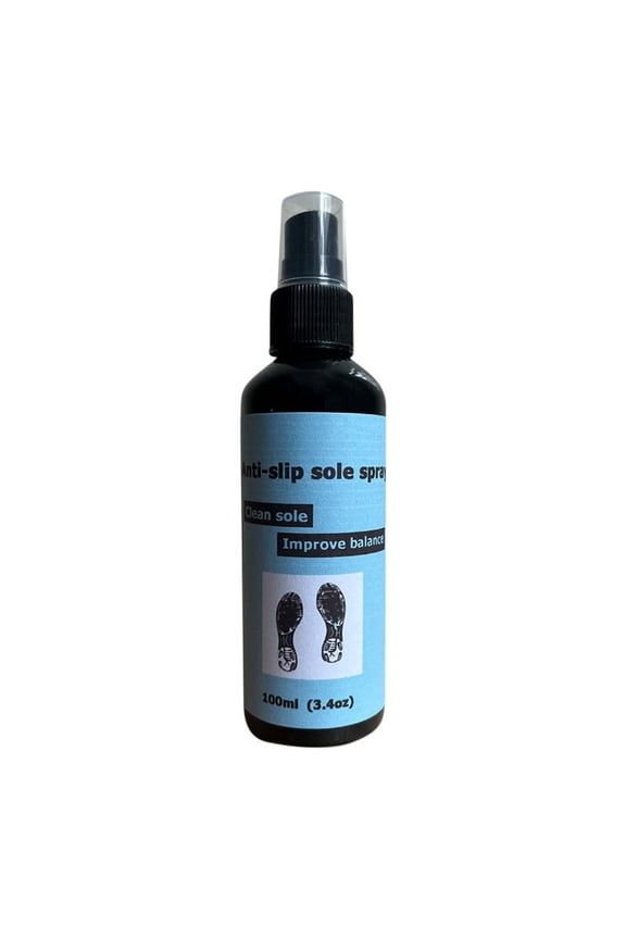 Slip Soles Spray for Basketball Shoes, 100ml, Anti-Slip Agent for Shoe Soles, Improves Grip, Stability, Removes Dirt, Odor, Perfect for Indoor, Outdoor Use Black