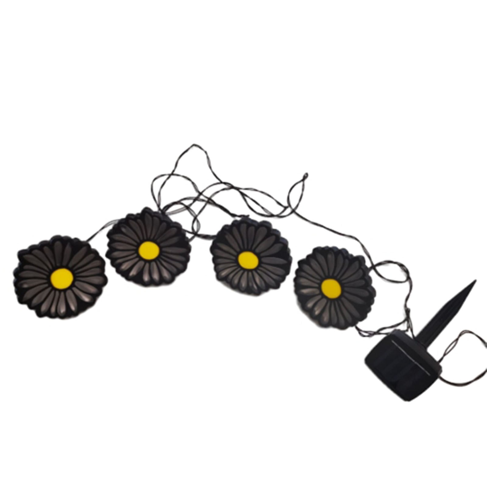Kafsov Solar Rattan Garden Lamp with LED Light, Black Plastic, Portable and Easy to Charge, Ideal for Outdoor Settings Black