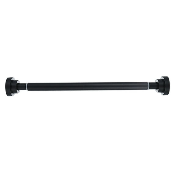 Kafsov Stainless Steel Extendable Shower Curtain Rod, No Drilling Tension Pole for Bathroom, Kitchen, and Bedroom, Adjustable Length, Easy Installation with Non-Slip ABS End Caps Black